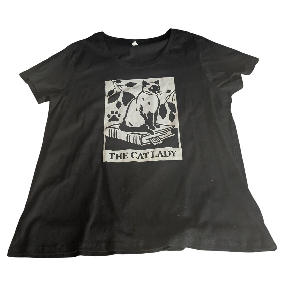 The Cat Lady Tarot Inspired Graphic Tee Casual Goth